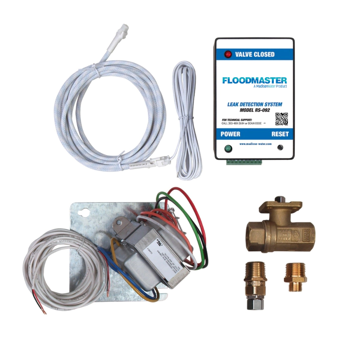 RS-092-1/2-MK2 Hose-Fed Appliance Leak Alarm & Automatic Shut-Off Kit RS-092-1/2-MK2 Hose-Fed Appliance Leak Alarm & Automatic Shut-Off Kit