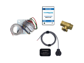 RS-094-1-MK6 Plenum-Rated Water Heater Leak Alarm with 1" Automatic Shut-Off Valve