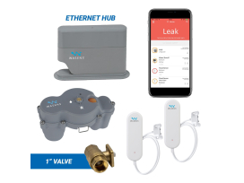 RSC-900-AW-1 WASENS Wireless Plumbing Leak Detection System with 1" Automatic Shutoff Valve & Ethernet Hub